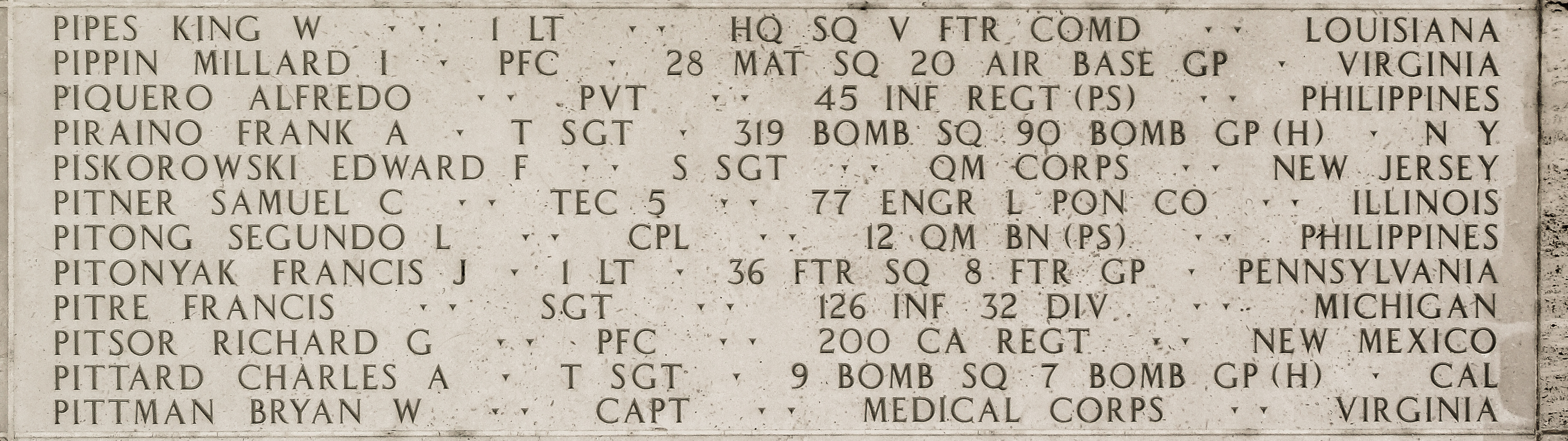 Richard G. Pitsor, Private First Class